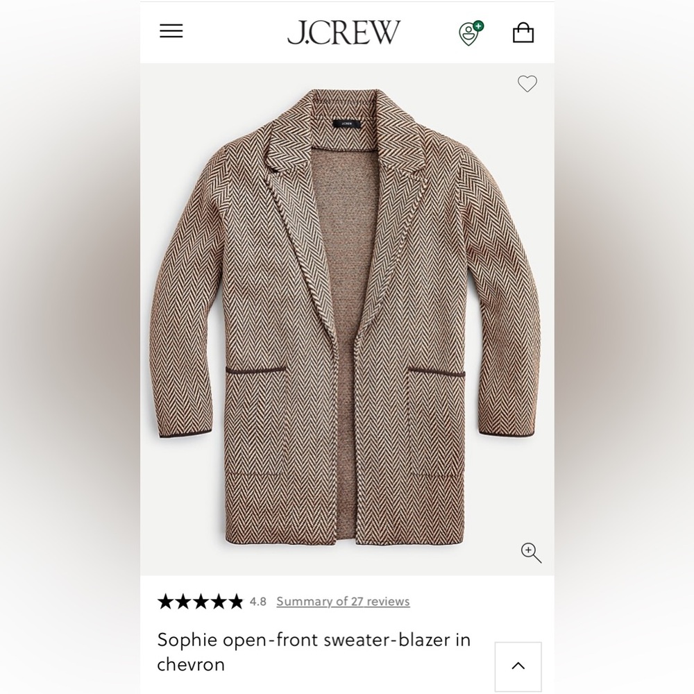 J. Crew Sophie Herringbone Sweater Blazer - Picture 10 of 11